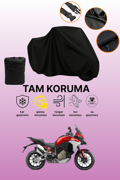 dokaca حقيبة خلفية سوداء وقماش دراجة نارية متوافق مع دوكاتي مولتيسترادا V4