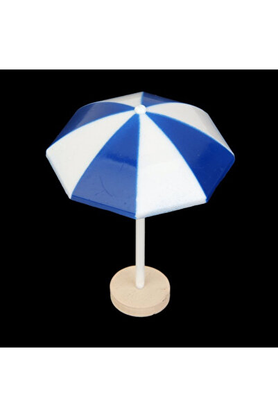 Choice مظلة شمسية شاطئية زرقاء بثلاثة ألوان، مجسم مصغر من مادة PVC، منظر طبيع...