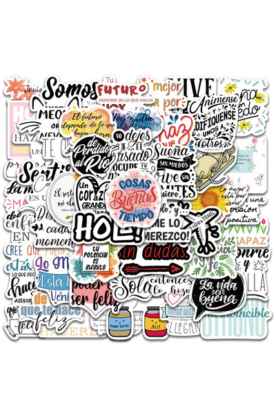 Choice 50PCS 50pcs Spanish Motivational Stickers Cartoon Inspirational Decal ...