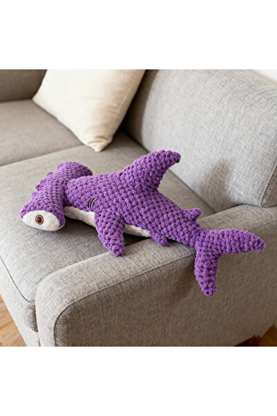 Choice لعبة تفاعلية من القطيفة مقاومة للمضغ من بيربل، على شكل سمكة قرش، مع صو...