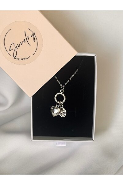 sevvelry Silver kalp madalyon charm kolye