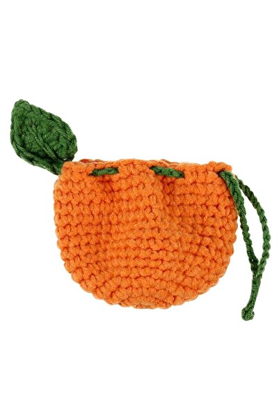 Choice 12x9x3.7cm Orange Cute Tangerine Bag Drawstring Crochet Fruit Packets ...