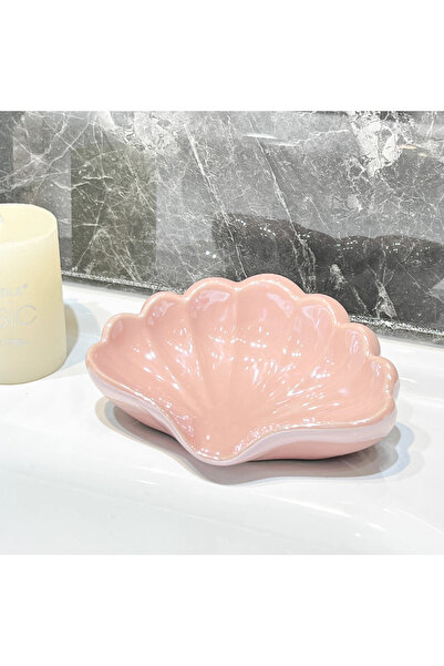 Choice Pink Creative Shell Soap Box Non Perforated Wall Mounted Drain Soap Bo...