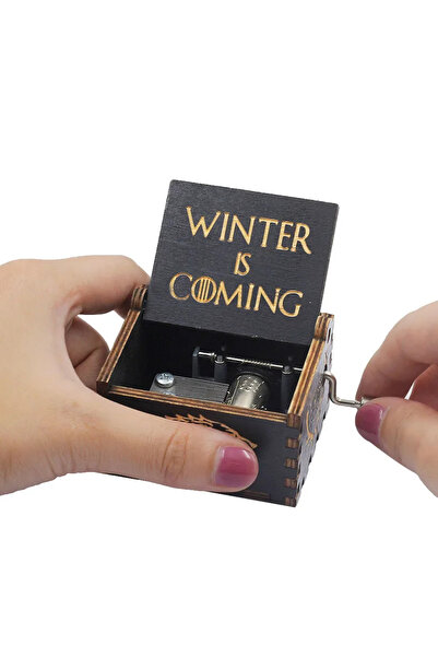 Choice C T Wooden Black Music Box Hand Cranked Home Decoration Carved Musical...