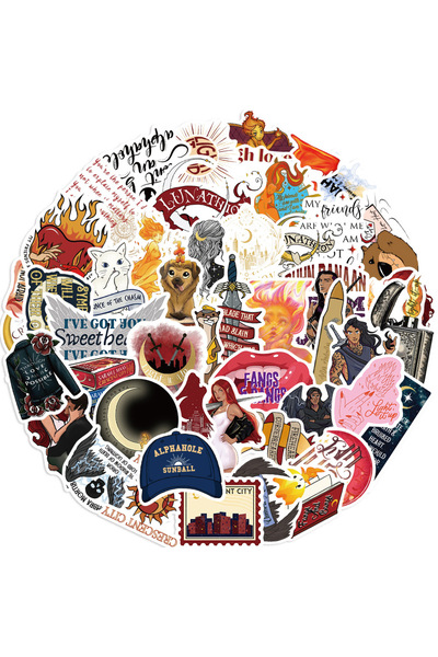 Choice عبوة ملصقات كريسنت سيتي (50 قطعة)، ملصقات فينيل مقاومة للماء بتصميم مس...