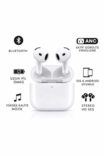 TEKNOAS İLETİŞİM Air Pro 4 ANC Silikonsuz Bluetooth Kulaklık / 4. Nesil Kulak...