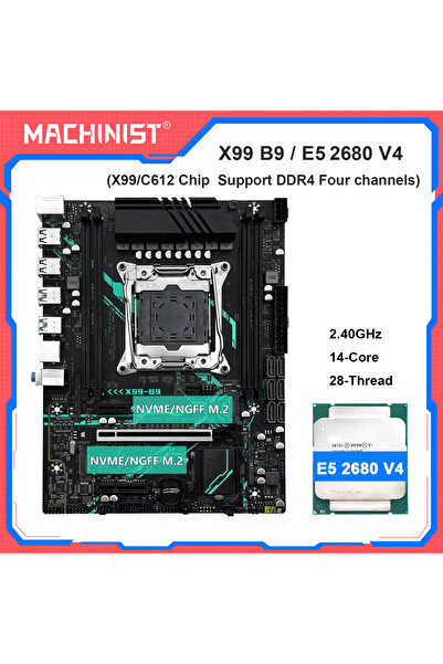 Choice1 Motherboards MACHINIST X99 B9 Motherboard kit Intel Xeon E5 2680 V4 C...