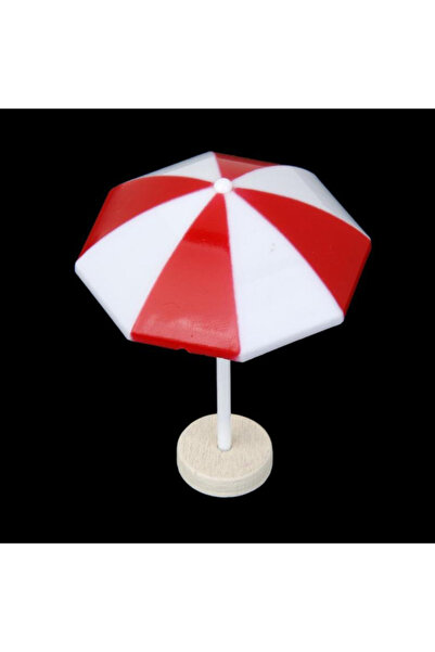 Choice مظلة شمسية شاطئية مصغرة ثلاثية الألوان من مادة PVC، لون أحمر، منظر طبي...