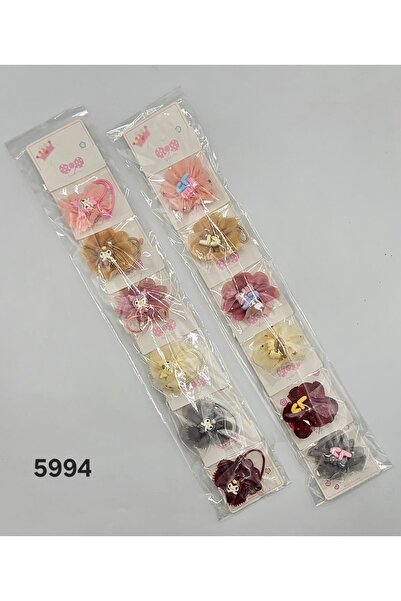 HADEEL GIJAMAI A set of 6 multi-colored hair ties, long card