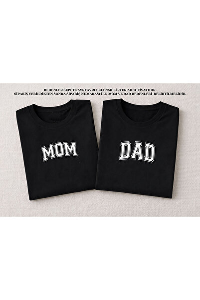 MODA Mom Dad Printed Gender Reveal Party Mommy Daddy Black T-Shirt