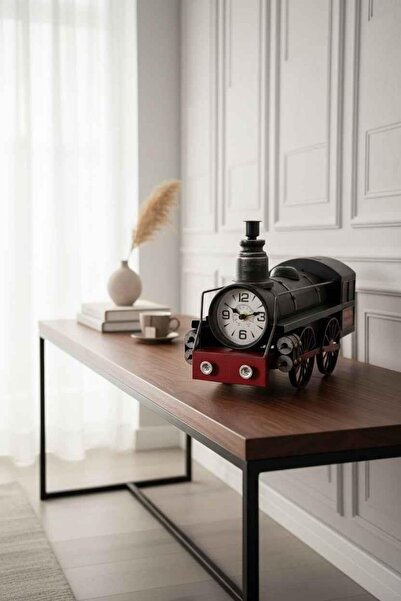 ROSSEV Dekoratif Tren Temalı Masa Saati ve Kumbara