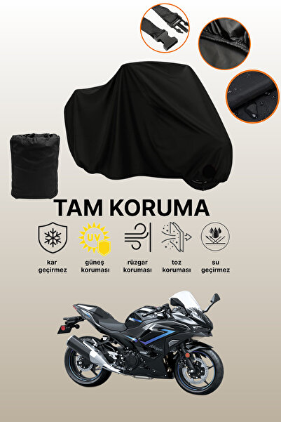 dokaca حقيبة خلفية سوداء وقفل غير متوافقة مع قماش دراجة نارية متوافق مع كاواس...