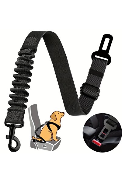 Choice black Adjustable Dog Seat Belt Harness - Elastic Nylon Retractable Saf...