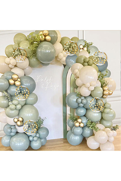 Generic 139 بالونًا زخرفيًا من اللاتكس باللون الأخضر الزيتوني، مثالية لحفلات ...