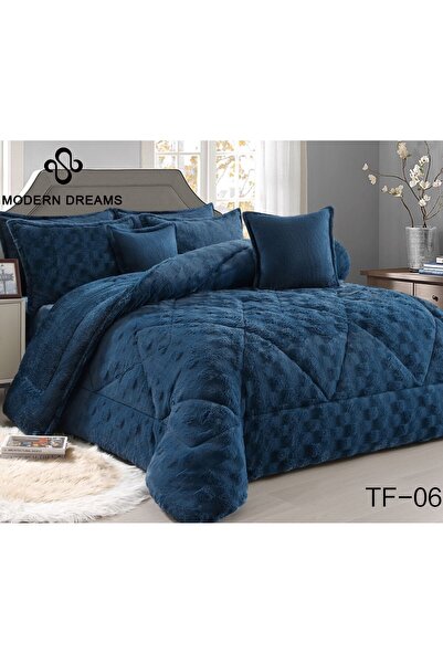 Roshen 6-piece winter double bed sheet set, soft velvet middle filling with p...