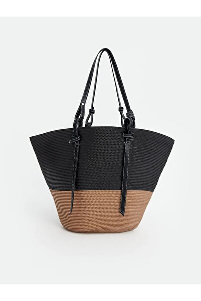 LC Waikiki LCW ACCESSORIES Siyah Hasır Kadın Tote Çanta
