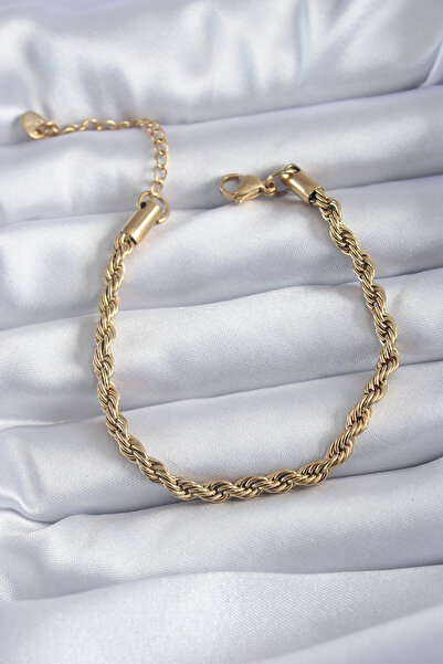 blackpure 316L Steel Gold Color Twist Model Women's Bracelet