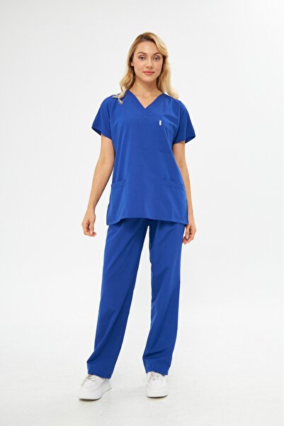 emrmadenietiket Medical Nurse Uniform Set - Short Sleeve - V-Neck Scrub Hospi...