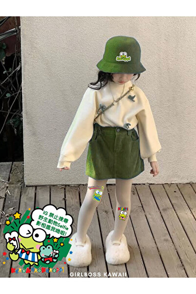 Girlboss Kawaii Keroppi White Pantyhose Matte Opaque