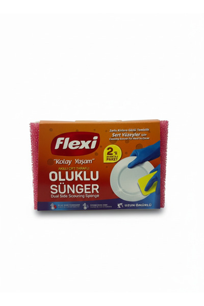 Flexi Akıllı Çift Taraflı Oluklu Sünger 2’li Avantaj Paket – Güçlü Temizlik