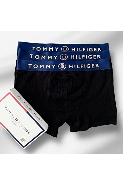 Tommy Men's boxers 3 pairs with waist premium cotton black