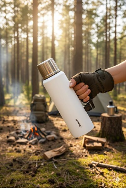 VENETTO 1 Liter Double Wall Steel Thermos -24 Hours Hot, 48 Hours Cold (Campi...