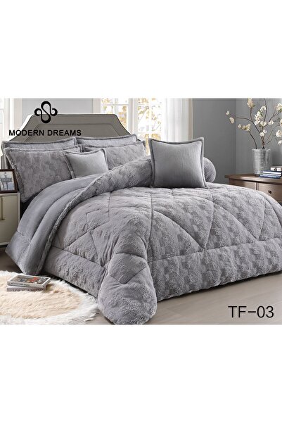 Roshen 6-piece winter double bed sheet set, soft velvet middle filling with p...