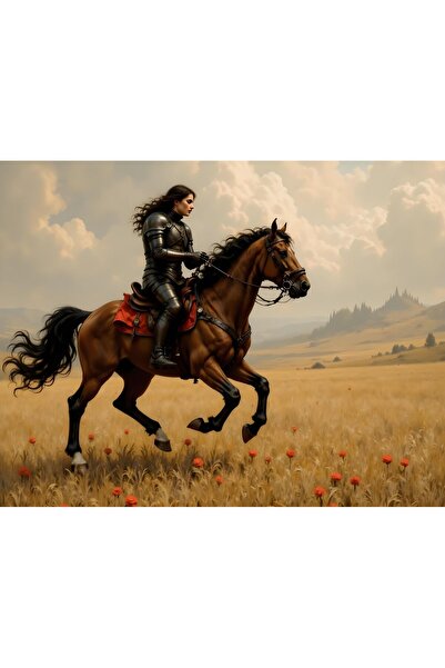 Printees Painting - Female warrior on horseback