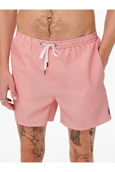 Only & Sons Muške roze Prugasto Onsted kupaće šortseve - 22021841