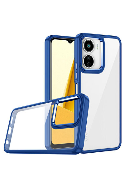 Oyo Store غطاء حماية لهاتف فيفو Y16 من OYO فلورا - أزرق داكن