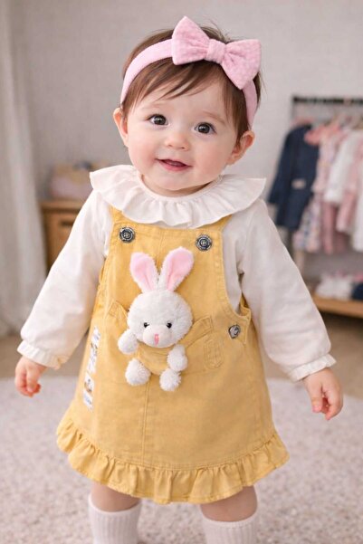 CROCODAYS Girl's Jeans (Jeans) Badili Jile Set with Rabbit Toy (6/9/12/18) Mo...