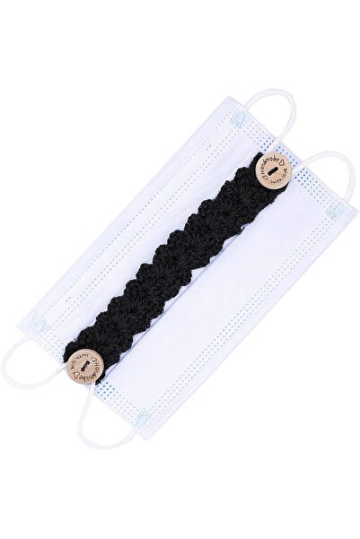 Handmadear Handmade face mask (mask) strap extenders - black