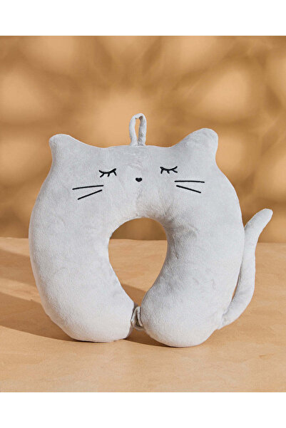 REDTAG Kids Grey Plain Travel Neck Pillow