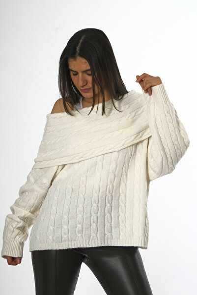 ABBRA Дамски пуловер с мадонна яка