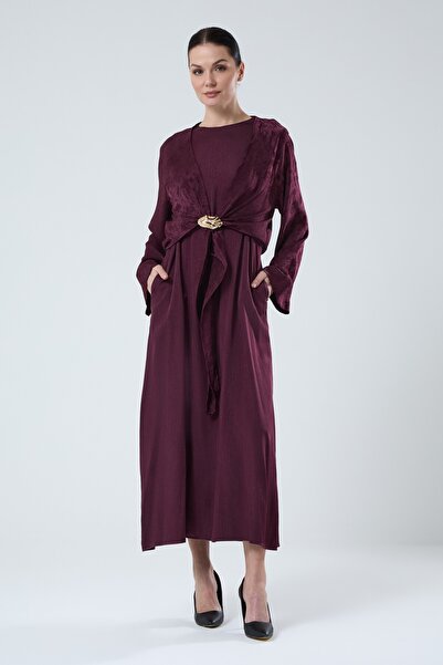 Jupe Kadın Zarif Broş Detaylı İki Parçalı Elbise 7264