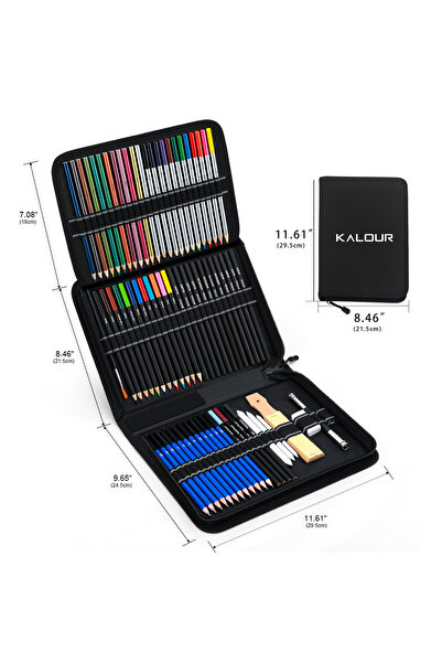 Store 95 Parça Profesyonel Çizim Kalemleri ve Eskiz Seti