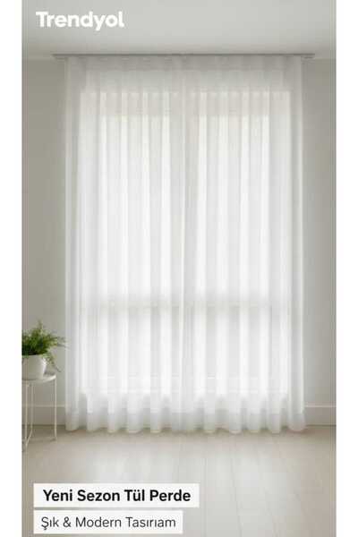 Mini Baby Plain Tulle Curtain 1X3 with Tight Pleats, No Ironing Required, Siz...