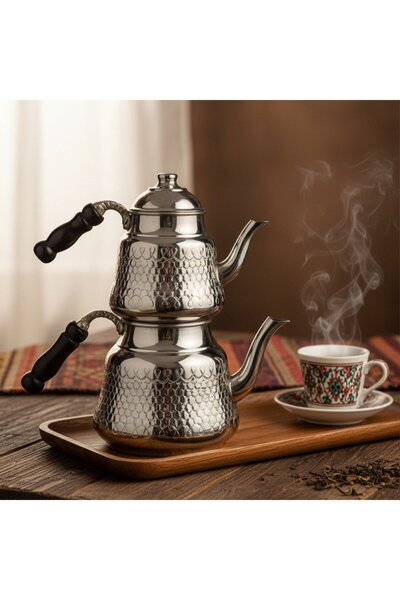 Yardımcı Bakır Since 1997 Copper Anatolian Teapot