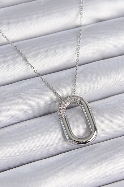 blackpure 316L Steel Chain Silver Color Zircon Stone Oval Ring Model Women's ...