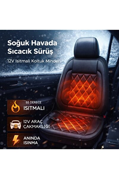 Polham Pernă încălzită pentru scaunul auto 12V – 65 ° Încălzire puternică pân...