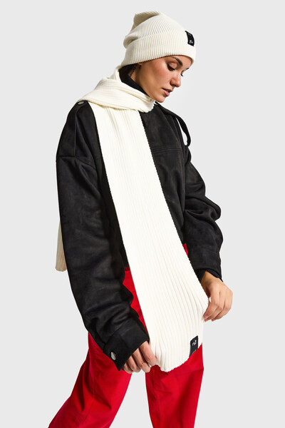 it's basic Білий флісовий шарф з підкладкою, комплект з 2 штук