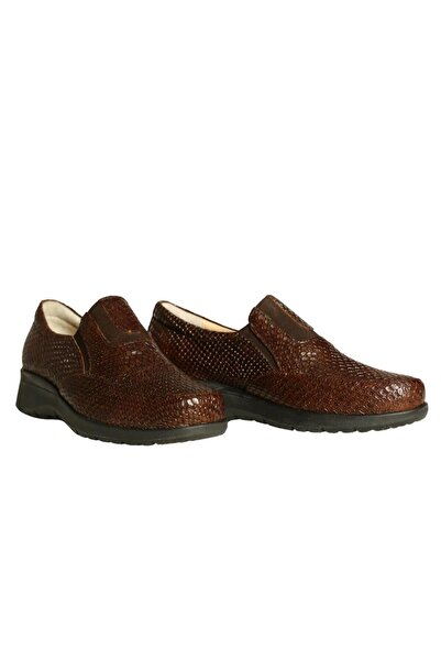 Platin Brown Leather Women's Comfort Casual Shoes