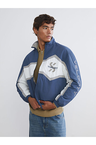 LC Waikiki Ανδρικό παλτό Indigo Rahat με όρθιο γιακά