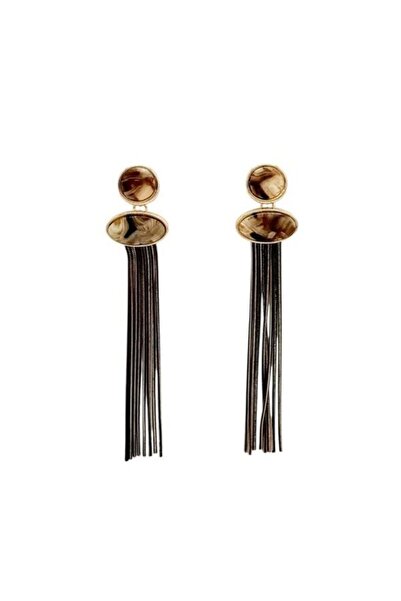 JOIE LUXURY أقراط طويلة باللون البني