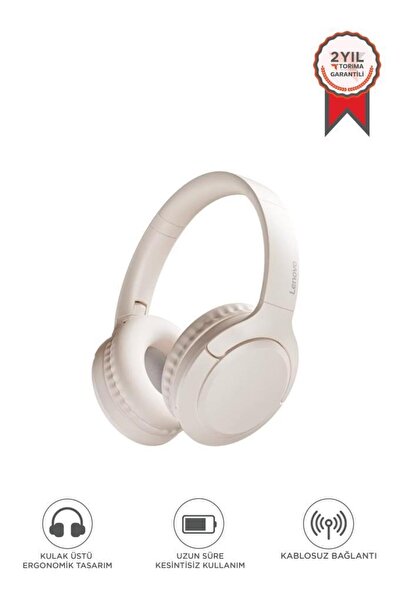 LENOVO Bluetooth Kulaklık Kulak Üstü Kablosuz Kulaklık TH53 Bej