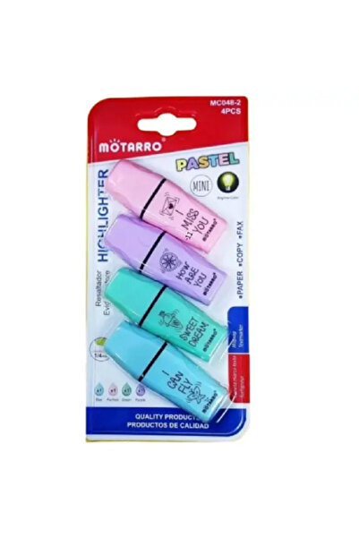 MOTARRO قلم تظليل MC048-2، 4 ألوان فلورية متنوعة - سريع الجفاف، حبر ناعم