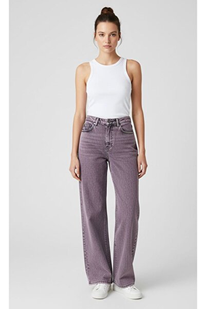 harmony_byharmony Straight Kalıp Siyah/Pembe Paçası Normal Kadın Denim Pantolon