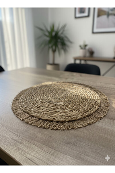 Mutfika 36 cm Doğal Hasır Supla - Tekli Jüt Örgü Amerikan Servis - Dekoratif ...