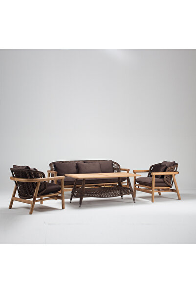 Luce Garden İnci Ahşap Koltuk Takımı