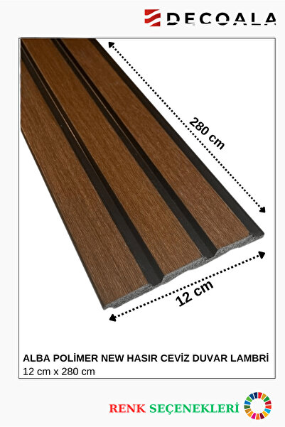 DECOALA Alba Polimer Duvar Lambiri - 12x280 cm Lüks Dekoratif Panel (6 Adet)